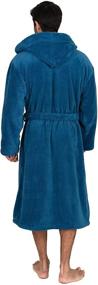 img 3 attached to Fleece Hooded Bathrobe 🛀 for Men - TowelSelections, Size Medium