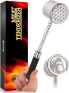 durable stainless steel meat mallet tool for kitchen & bbq - effective meat hammer/tenderizer 🔨 for beef, veal & chicken - easy-to-clean, dishwasher safe meat beater - say goodbye to chewy meats! logo