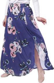 img 3 attached to 🌸 FEREMO Plus Size Maxi Skirt: Stylish High Waisted Floral Skirt with Slit - Long Skirts for Women