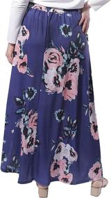 img 2 attached to 🌸 FEREMO Plus Size Maxi Skirt: Stylish High Waisted Floral Skirt with Slit - Long Skirts for Women