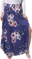 🌸 feremo plus size maxi skirt: stylish high waisted floral skirt with slit - long skirts for women logo