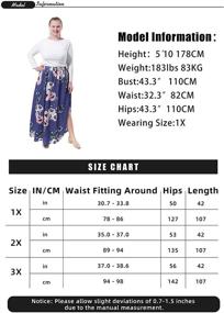 img 1 attached to 🌸 FEREMO Plus Size Maxi Skirt: Stylish High Waisted Floral Skirt with Slit - Long Skirts for Women