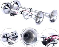 🚢 amarine made 12v marine boat horn - 125db stainless steel dual trumpet horn for ship, truck, rv, and trailer - low and high tone - 18-1/2 logo
