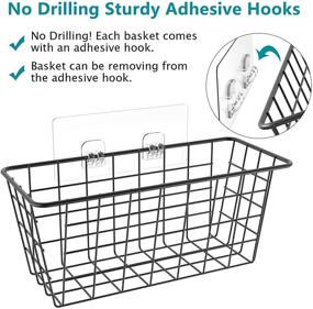 img 3 attached to MaraFansie Cabinet Door Organizer Wire Baskets - Hanging Kitchen Basket Shelf for Cabinet & Pantry Organization, and Multi-Purpose Storage in Kitchen, Bathroom, Bedroom - Includes Adhesive, Pack of 4