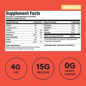 img 2 attached to Premium Vanilla Keto Pure Whey Protein Powder Isolate: Delicious Grass-Fed Meal Replacement Shake with No Artificials, Gluten Free, Soy Free & Non-GMO