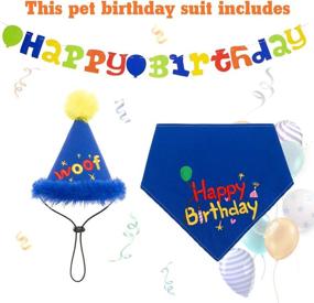 img 2 attached to Colorful Dog Birthday Party Supplies Kit: Bandana 🐶 Boy with Hat, Banner Decorations - 15pcs Puppy Party Accessories