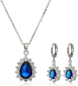 img 4 attached to Teardrops Simulated Sapphire Zirconia Earrings18