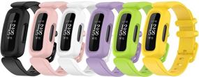 img 4 attached to Bands Compatible With Fitbit Ace 3 For Kids Colorful Silicone Watch Strap Accessories Replacement Wristbands For Ace 3 For Boys Girls (6Color-A)