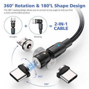 img 3 attached to 🔌 A.S Магнитный зарядный кабель[7 штук, вращение на 360° и 180°, 3 в 1 магнитное зарядное устройство для телефона] - Совместим с Micro USB, Type C