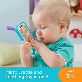 img 2 attached to 📱 Fisher-Price Multi-Colored Fun Phone, Baby Rattle, Mirror and Teething Toy - 10 inch