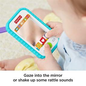 img 1 attached to 📱 Fisher-Price Multi-Colored Fun Phone, Baby Rattle, Mirror and Teething Toy - 10 inch