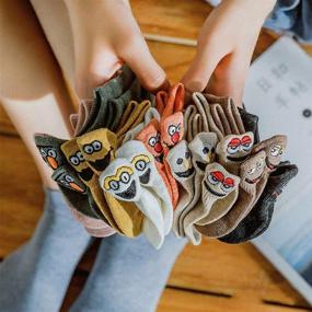 img 3 attached to 🧦 Exttlliy 10 Pairs Embroidered Cartoon Socks Casual Funny Boat Emogi Ankle Low Cut Socks - Boost Your Style Game!