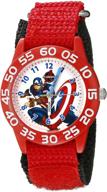 🕒 marvel kids' captain america time teacher analog quartz red watch: fun and functional timepiece! logo