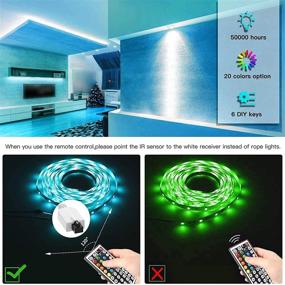 img 2 attached to 🌈 Miheal 98.4FT/30M RGB LED Light Strip with Color Changing LEDs - Bright 5050 SMD Tape Light Kit for Kitchen, Home, and Party - Includes 44 Keys IR Remote Controller