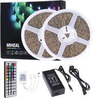 🌈 miheal 98.4ft/30m rgb led light strip with color changing leds - bright 5050 smd tape light kit for kitchen, home, and party - includes 44 keys ir remote controller логотип