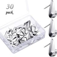 🖼️ versatile 30-piece pin hooks set: effortlessly hang pictures up to 20 lbs on wooden and fabric walls - teardrop style silver push pin hangers for home & office logo