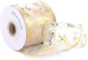 img 4 attached to Beautiful X2 4Inch Christmas Ribbons with Snowflake Decoration for Festive Celebrations