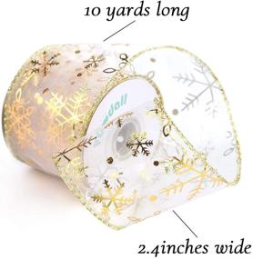 img 3 attached to Beautiful X2 4Inch Christmas Ribbons with Snowflake Decoration for Festive Celebrations