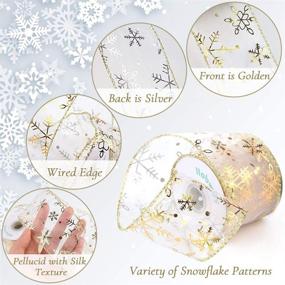 img 2 attached to Beautiful X2 4Inch Christmas Ribbons with Snowflake Decoration for Festive Celebrations
