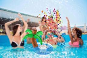 img 1 attached to 🌴 Enhance Your Pool Party with the Caleo Inflatable Floating Bluetooth Speaker - Waterproof, Dynamic Audio, and Long Battery Life! Includes Pump and USB Cable (Palm Tree)