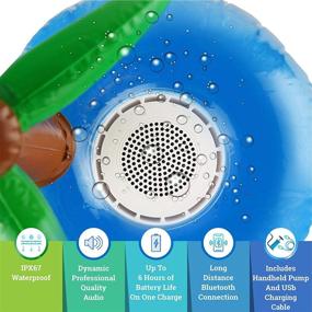 img 2 attached to 🌴 Enhance Your Pool Party with the Caleo Inflatable Floating Bluetooth Speaker - Waterproof, Dynamic Audio, and Long Battery Life! Includes Pump and USB Cable (Palm Tree)