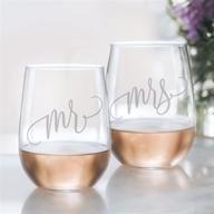 mrs wine glass set bachelorette logo