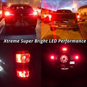 img 1 attached to Alla Lighting Red LED Bulbs 3156 3157 - 3000lm, Ideal for Turn Signal, Stop Brake, and Tail Lights - T25 3047 3057 3457 4157 4057 3155 - Suitable for Cars, Trucks, Motorcycles - Extreme Super Brightness
