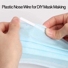 img 2 attached to 👃 PinCute Plastic Nose Bridge Strips for Face Mask - 10CM Double Wire Clips, 100 PCS