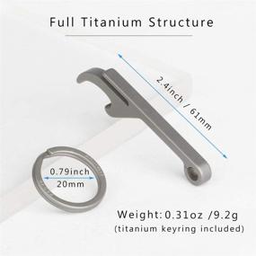 img 3 attached to 🔑 FEGVE Titanium Keychain Bottle Opener with Titanium Key Rings - Compact, Versatile & Durable (Grey) - Can Opener/Bar Key