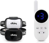 🐶 exuby tiny dual shock collar: compact size, powerful features - ultimate control with sound, vibration, and shock - 9 levels of intensity - convenient pocket-size remote - extended battery life - water-resistant design logo