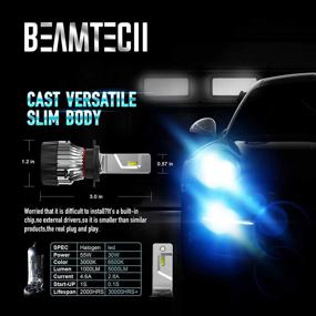 img 1 attached to 🔆 BEAMTECH H7 LED Bulb: 10000LM 60W Xenon White Super Bright Conversion Kit, Small Size Halogen Replacement with Heatsink Base CSP Chips - 6500K