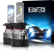 🔆 beamtech h7 led bulb: 10000lm 60w xenon white super bright conversion kit, small size halogen replacement with heatsink base csp chips - 6500k logo