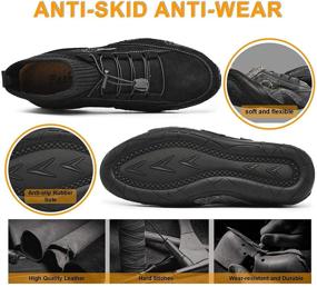 img 1 attached to Stylish Qiucdzi Leather Loafers: Ideal Men's Driving Shoes for Outdoor Comfort