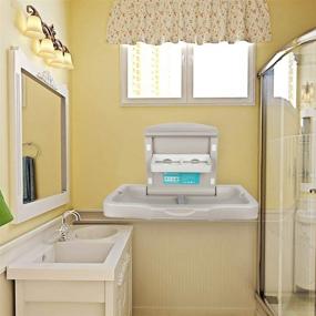 img 1 attached to 👶 Modundry Fold-Down Baby Changing Diaper Station - Sturdy & Durable for Commercial Bathrooms