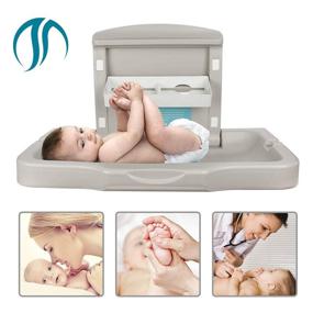 img 3 attached to 👶 Modundry Fold-Down Baby Changing Diaper Station - Sturdy & Durable for Commercial Bathrooms
