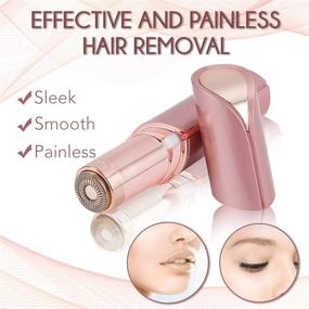 img 3 attached to The Latest Upgrade: Rechargeable Facial Hair Remover for Women - Painless, Portable Shaver with 2 Replacement Heads, Perfect for Cheeks, Chin, and Arms - Includes Flannel Bag