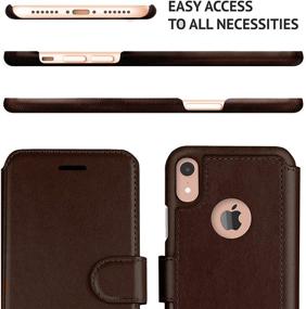 img 2 attached to 📱 LUPA iPhone XR Wallet Case: Durable, Slim & Lightweight - Classic Design with Strong Magnetic Closure, Faux Leather in Chocolate Brown - Apple XR Compatible