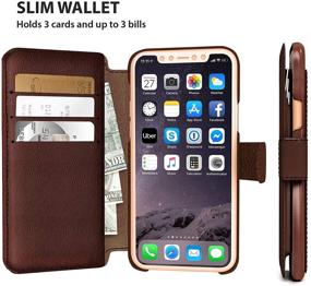 img 3 attached to 📱 LUPA iPhone XR Wallet Case: Durable, Slim & Lightweight - Classic Design with Strong Magnetic Closure, Faux Leather in Chocolate Brown - Apple XR Compatible