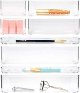 🗂️ stylio stackable clear acrylic drawer organizers: versatile bathroom, makeup & desk organizer set with 8 pieces for easy organization and storage логотип