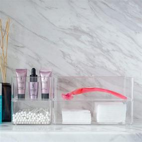img 3 attached to 🗂️ STYLIO Stackable Clear Acrylic Drawer Organizers: Versatile Bathroom, Makeup & Desk Organizer Set with 8 Pieces for Easy Organization and Storage