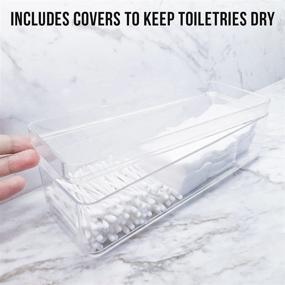 img 1 attached to 🗂️ STYLIO Stackable Clear Acrylic Drawer Organizers: Versatile Bathroom, Makeup & Desk Organizer Set with 8 Pieces for Easy Organization and Storage