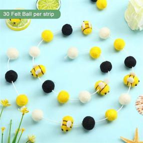 img 2 attached to 🐝 Bee Felt Ball Garlands with Pom Poms - Decorative Hanging Banner for Baby Shower, Party, and Home Decoration (Set of 2)