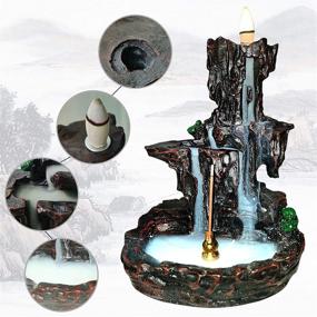 img 1 attached to 🌊 Jutoe Incense Backflow Burner Set: Waterfall Incense Holder with Aromatherapy Ornament, Includes 150 Incense Cones, 50 Coils, 30 Incense Sticks, Mat & Tweezer for Home Yoga