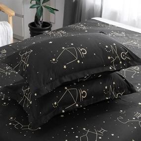 img 2 attached to 🌌 Mystical Zodiac Bedding Set - Galaxy Starry Sky Theme, Luxury Soft Constellation Pattern Comforter Set 3Pcs, Kids Quilt Cover (1 Quilt Cover + 2 Pillowcases, Twin Size)