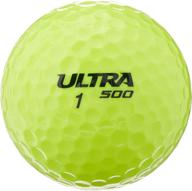 15-pack of yellow wilson ultra 500 golf balls logo