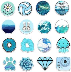 img 3 attached to Premium Waterproof Vinyl Stickers Pack - Trendy Blue & Purple Aesthetic for Boys, Girls, Teens, Adults - 100 Pcs - Laptop, Computer, Phone, Luggage, Waterbottle, Hydroflasks, Cup, Bike - Decorative Stickers with Vsco Theme