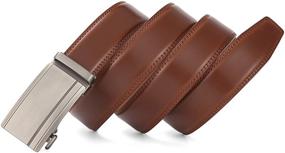 img 1 attached to Stylish Ratchet Leather Belt: 35Cm Wide, 800 LIGHT BROWN, Men's Accessories and Belts - Perfect Fit for Any Outfit!