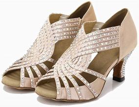 img 3 attached to 👠 Synthetic Crystals Ballroom Women's Shoes in Athletic by TDA Heel