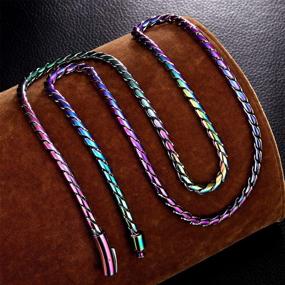 img 3 attached to ROWIN&amp;CO Rainbow Solid 6mm Miami Curb Cuban Link Chain Colorful 316L Steel Rope Chain/Bracelets, Unisex, Multicolor Hip Hop Jewelry Choker Chain" - Updated SEO-friendly product name: "ROWIN&amp;CO Rainbow Solid 6mm Miami Curb Cuban Link Chain, Colorful 316L Steel Rope Bracelet/Necklace, Unisex, Multicolor Hip Hop Jewelry Choker Chain