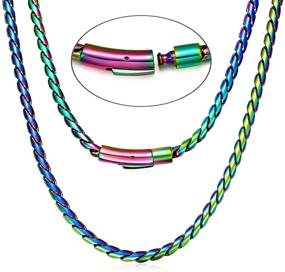 img 1 attached to ROWIN&amp;CO Rainbow Solid 6mm Miami Curb Cuban Link Chain Colorful 316L Steel Rope Chain/Bracelets, Unisex, Multicolor Hip Hop Jewelry Choker Chain" - Updated SEO-friendly product name: "ROWIN&amp;CO Rainbow Solid 6mm Miami Curb Cuban Link Chain, Colorful 316L Steel Rope Bracelet/Necklace, Unisex, Multicolor Hip Hop Jewelry Choker Chain